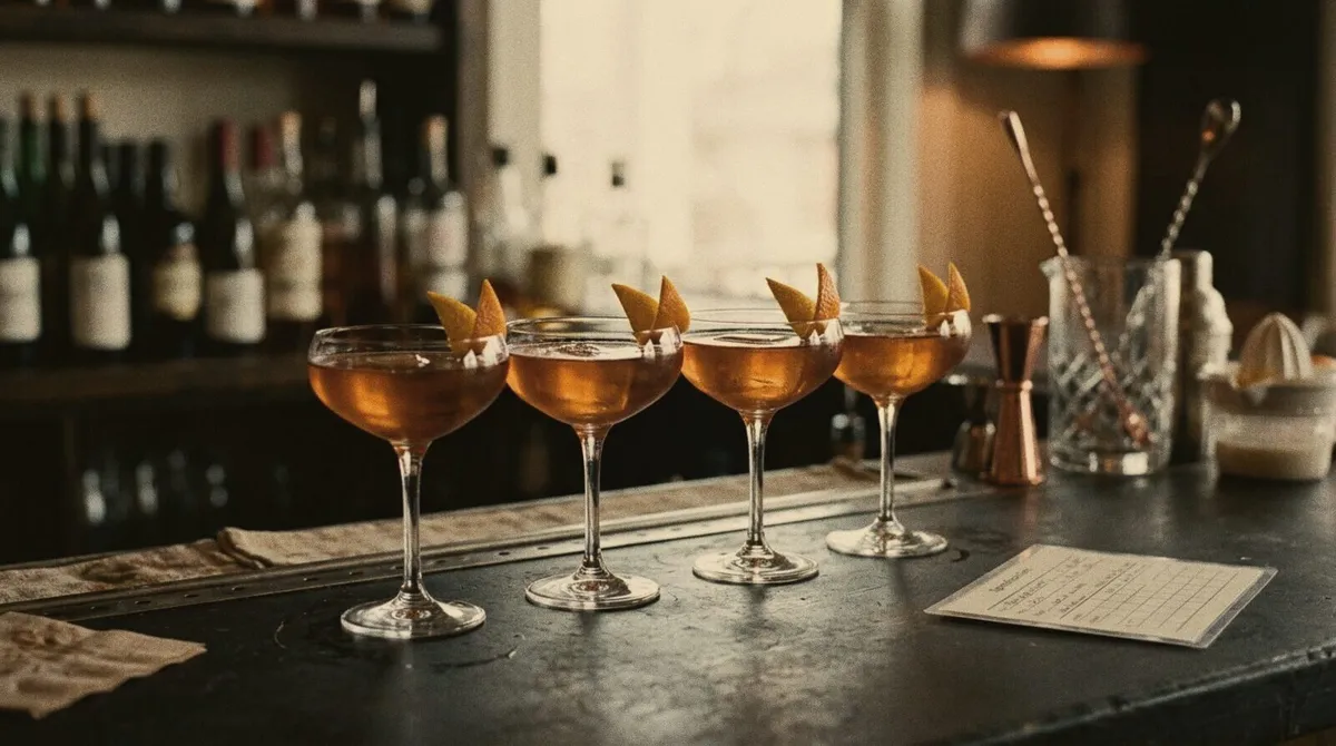 Bar team comparing the same cocktail served by different people